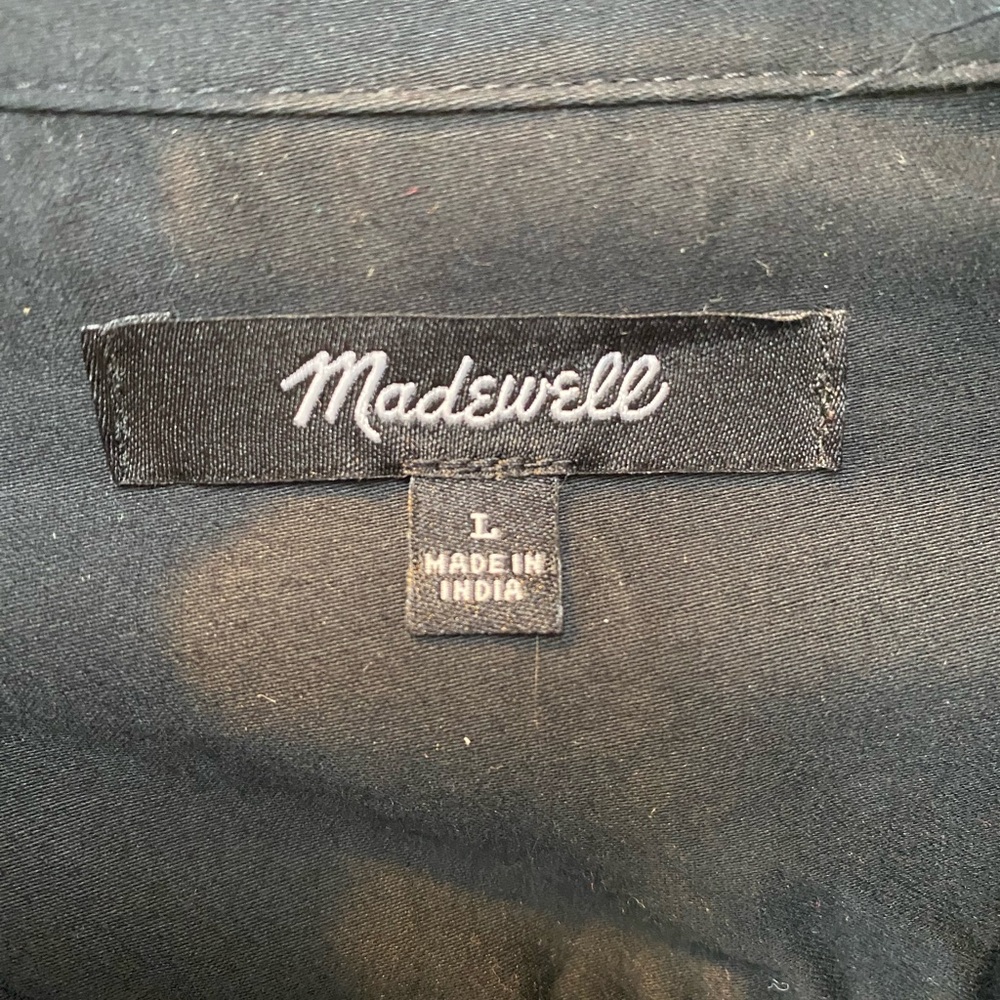 Madewell Black Cropped black button down blouse - Picture 5 of 7